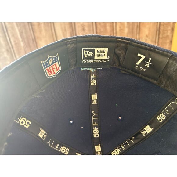 Tennessee Titans New Era Hat Cap Spell Out Two tone logo NFL Fitted Mens - Picture 10 of 11